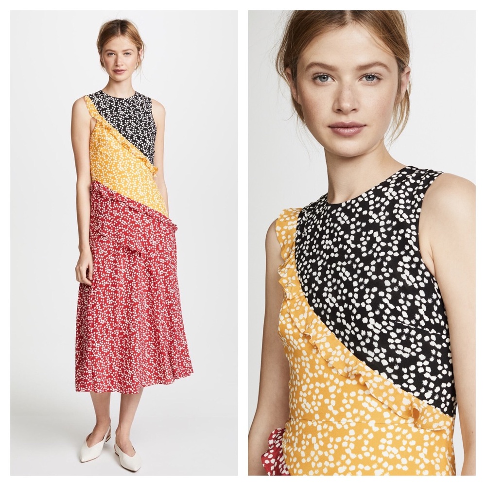 NWT SALONI Agnes Colorblock Midi Dress